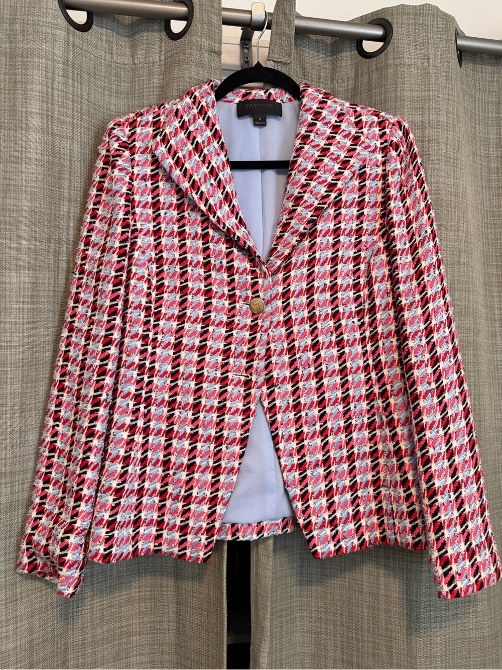 Carlisle Pink, White, Blue & Black Tweed Blazer